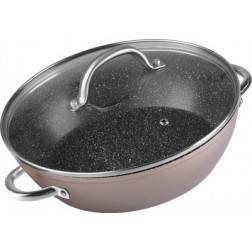 Hrniec MagicHome Coffee Brown Line, plytký, 26 cm, 2800 ml, s pokrievkou, pekáč  do rúry