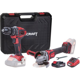 Set Worcraft COMB001, skrutkovač CHD-S20LiBA + uhlová brúska CAG-S20LiBE-125 mm, bezuhlíkové, v kufríku