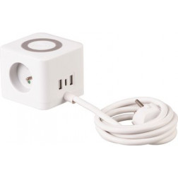 Kábel Strend Pro, predlžovací, tvar kocka, USB-C + A, bezdrôtové nabíjanie, 1,4 m, Wireless