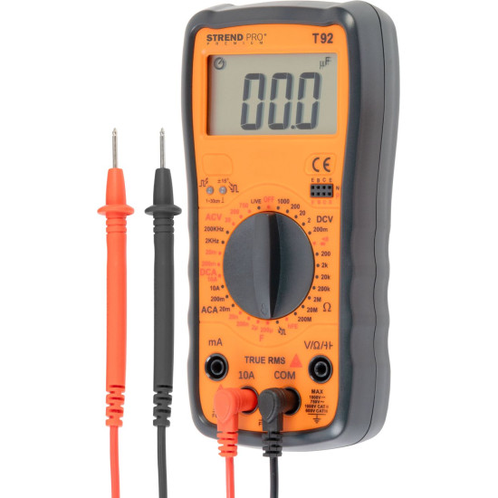 Multimeter Strend Pro Premium, digitálny, 1000A, 10A, 9V bateria