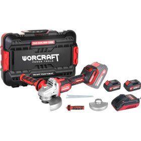 Set Worcraft CAG-S20LiBM, uhlová brúska 125 mm, ShareSYS , 2x 4.0 Ah akumulátor + nabíjačka, bezuhlíková, 6 rýchlostná