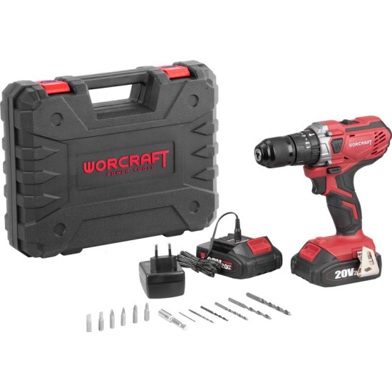 Skrutkovač Worcraft CHD-S20LiWB ShareSYS, 20V, 2x Li-ion 2.0 Ah, bezuhlíkový, SET v kufríku
