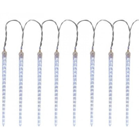 Reťaz MagicHome Vianoce Icicle, 352x LED studená biela, 16 cencúľov, vodopádový efekt, 230 V, 50 Hz, IP44, exteriér, osvetlenie, L- 4,50 + 5 m