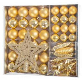 Gule MagicHome Vianoce, sada, 50 ks, 4-5 cm, zlaté, hviezda, girlanda, šiška, na vianočný stromček